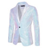 Sb47172f314c5406692fa11effae780f9B.jpg Fashion Men Luxurious Sequin Plaid Suit Jacket Gold / Silver Singer Host Stage Party Loose Dress Blazer Coats