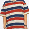 Y2K Loose Contrast Color Short Sleeve Striped T-shirts Couples Men Summer Tops Clothes Clothing Streetwear Unisex Tees
