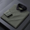 Sb502b49fc89f4ef8b247337cfe15f9a0l.jpg 2023 Spring and Autumn Oversized Versatile Korean Edition Trend Solid Color Long Sleeve Polo Collar Fake Two Piece Knitted Shirt
