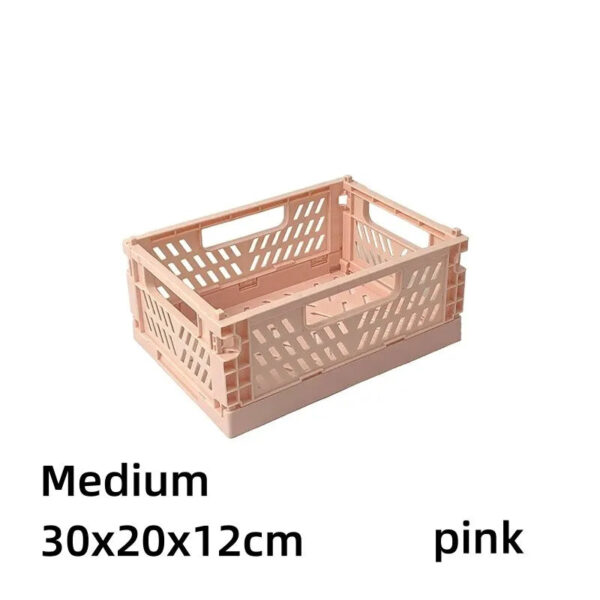 Simple Table Top Folding Storage Basket Decorative Plastic Storage Box Stationery Cosmetics Toy Stackable Storage Box