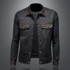 Men's Large Size Dark Flower Jacket Autumn Casual Lapel Slim Fit Handsome Trendy Men's Clothing