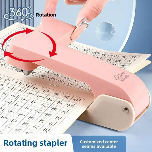 Sb657375670664aa68bc83658f3848aa6r.jpg Large Capacity 360 Degree Rotating Stapler for Students Home Office Use with Strong Clutch Large Staple Remover for Business