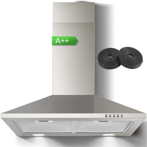 Sb76b2d96c6034f88822e73309ebddffb8.jpg SNDOAS 60 cm Stainless Steel Wall Mounted Duted/Ductless A++ with Filters Led Light, 350m³/h 3 Speed range Hood