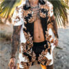 Sb78e178961004484962716cb000e9a1fX.jpg 2024 Summer Men's Fashion Leopard Print Short Sleeve Shirt And Shorts Set Beach Style T Shirt Breathable Shorts Two Piece Set
