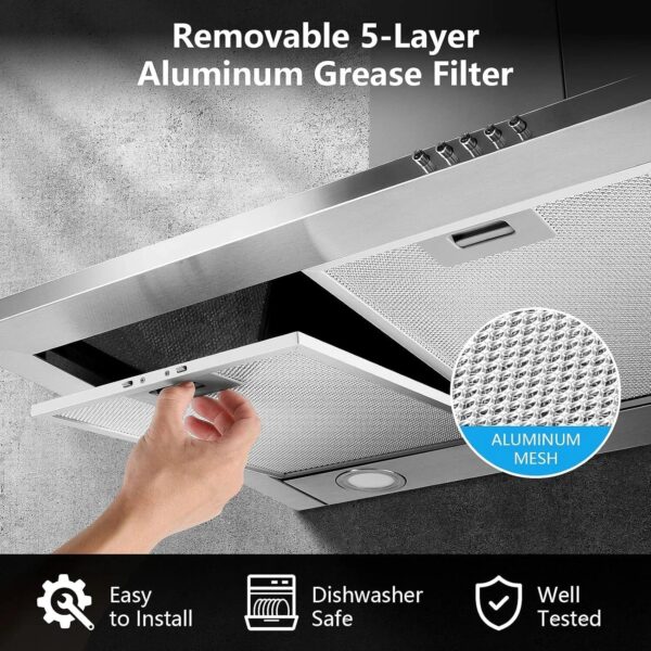Sb7de55204c8c45ed9ea63bc3a300fecaH.jpg SNDOAS 60 cm Stainless Steel Wall Mounted Duted/Ductless A++ with Filters Led Light, 350m³/h 3 Speed range Hood