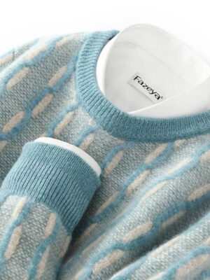 Sb7edf786556e4908ac255aafdb31c36cU.jpg Men's New Pullover O-neck Sweater Casual Knitted Long sleeved 100% Pure Wool Men's Sweater Comfortable and Warm WOTEEWS brand