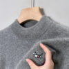 Sb867c41b30014b74a18126da4dc528c5X.jpg Hot Sale Luxury Quality Men's Knit Sweater Mock Neck Dog Embroid Pullover Autumn Winter Exquisite Fashion Soft Warm Men's Wear