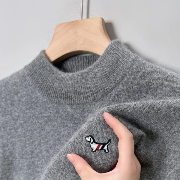 Sb867c41b30014b74a18126da4dc528c5X.jpg Hot Sale Luxury Quality Men's Knit Sweater Mock Neck Dog Embroid Pullover Autumn Winter Exquisite Fashion Soft Warm Men's Wear