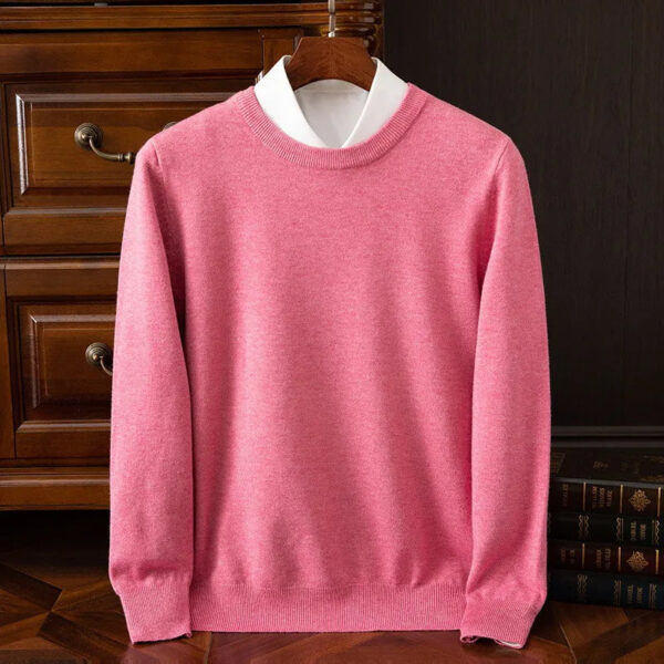 Sb8954afb406f44b89d18a0b304c3dae0R.jpg Men's 100% Cashmere Sweater O-Neck Pullovers Knit Large Size Wool Sweater Winter New Tops Long Sleeve High-End Jumpers