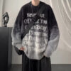 Sb8bb31aa6a3d4ec9936638960a50f065n.jpg Gradient Letters Retro Sweater Men's Autumn Winter Loose Fashion Brand Handsome Clothes American Trendy Lazy Style Knitted