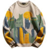 Sb95ecf963afb4ee7919733efcb8e614eE.jpg 2024 Autumn Knitted Sweater Men Women Winter Harajuku Cartoon Full Cat Print Pullover Vintage Causal Loose Sweaters Streetwear
