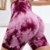 Sb9d0bb67a6334fd9b2c4c2be645f6d320.jpg Multicolour Tie Dye Women’s Quick Drying Yoga Shorts Tight Fitting Sports Shorts for Women Peach Hip Compression Shorts Fitness