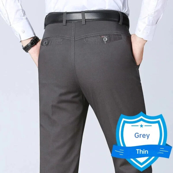 Sba036b35b90547f28ff76fd5767c54e9P.jpg New Arrival 100% Cotton Summer Autumn Men's Casual Pants Fashion Solid Black Beige Gentle Thicken Trousers Brand Smart Suit Pant