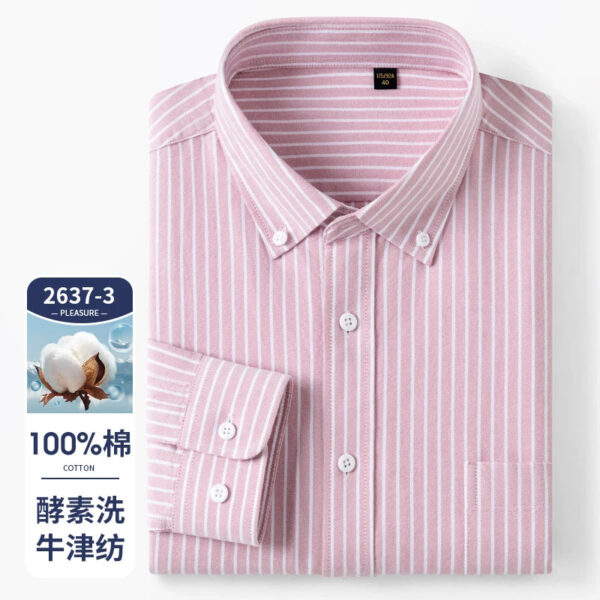 Sba968534066e4acfadf069c5b7def588i.jpg New 100% Pure Cotton Oxford Men's Plaid Shirts Male Business Casual High Quality Long sleeve Shirt for Men Pocket Shirt S-5XL