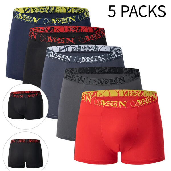 Sbad3671dca4e414dacf6c4741f5709095.jpg 4/5Pcs European and American Size MEN'S Printed Fashion Boyshort Comfortable MEN'S Waist plus Size Underwear Sexy Swimming Trunk