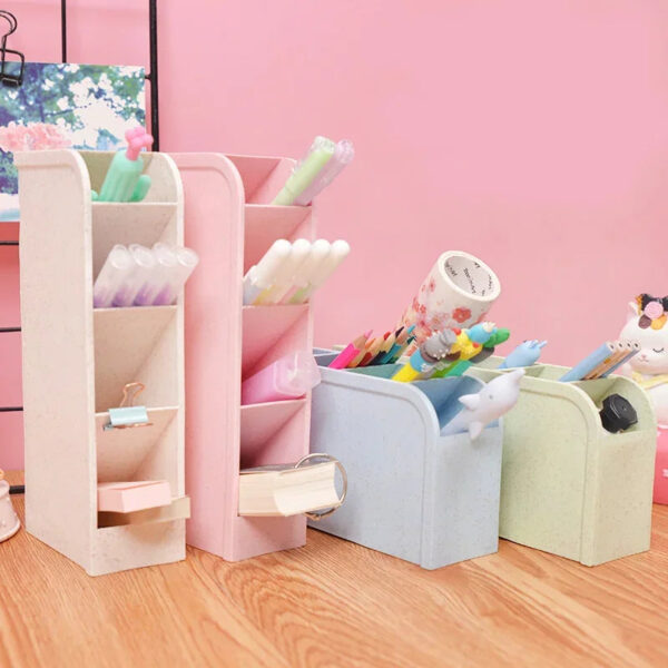 Sbb23d1ba80cc4f0dbc49eb39faa0e5c2q.jpg 1pc Multi-Layer Pen Holder & Cosmetic Brush Storage Holder - Perfect for Office & School Supplies