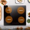 NOXTON Plug in Induction Hob, 4 Zones Electric 60cm Built-in, Touch, Safety Lock, 99-Min-Timer, Black, (UK:2800W/EU:3500W)