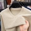 Sbb9a865982a94406afda4901b22d2212s.jpg 2025 Men's V-Neck Basic Solid Color Sweatshirt Warm Autumn Knitted Oversize Pullover Elastic round Neck Sweater for Casual Wear