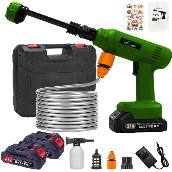 Sbbb7cac821b64e989421824202c27733Q.jpg Power Blaster Plus Pressure Washer Cordless Portable Electric High Pressure Water Spray Gun and Hose Car Washer Cleaner Tool