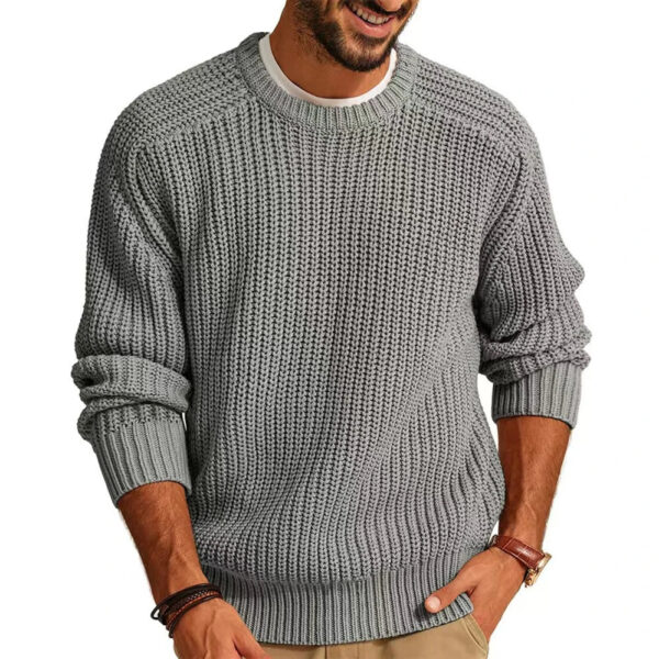 Sbbd2958c26534f248a1f847993b14cf43.jpg Fashion Autumn Winter New Men's Sweater Long Sleeve Round Neck Casual Men Knitted Jacquard Pullover Solid Tshirt Man Tops