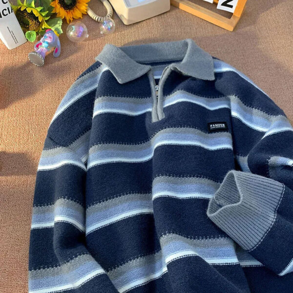 Sbc4040fba0e243f4813c3c33cbff27bbH.jpg Japan Men's Y2K Knitted Warm Polo Knit Striped Turtleneck Sweater Shirts Winter Streetwear Knitwear Korean Clothes Jumper Men