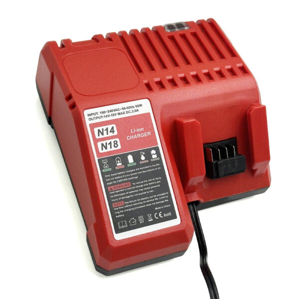 NEW Replacement Li-ion Battery Charger Multi Voltage Charger for Milwaukee 14.4V-18V 48-11-1850 48-11-1840 48-11-1815 48-11-1828
