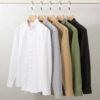 Sbc68ec28bf7648368f413f0fa06f43acH.jpg New in shirt 100%cotton long-sleeve shirts for men fashion Casual plain shirt solid color Oxford single pocket top white clothes
