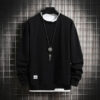 Sbcc977254f2643ccaeb8359c640ddcbdt.jpg Mens Casual Sweatshirts Hoodie Men Fake Two Pieces Multi Color O-Neck Fashion Harajuku Style Male Sweatshirt 2023 New