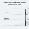 Sbd077dfa0d0b40d6b3e5dc5b363adb8eQ.jpg Keyboard Mouse Desktop Organizer Acrylic 3 Tier Stand Frame Shelf Lightweight Keyboard Storage Tool For Study Room Exhibition