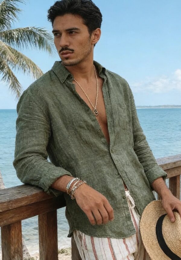 Sbde8f802858e427c9eb28690bf0e5ad1d.jpg Men's new men's long sleeve buttoned cotton linen shirt lapel cardigan