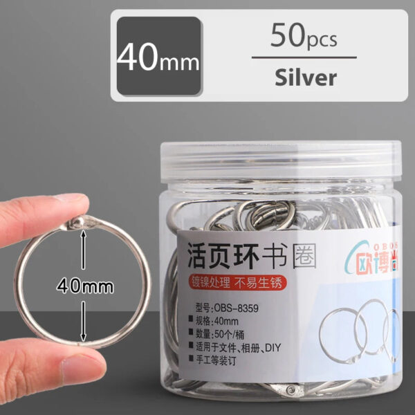 Sbe4545f92d444601be8d3cc5c525b62cb.jpg 20/30/40/50mm Metal Binder Ring Loose-leaf Paper Book Index Cards Album Binding Clip Hole Punch Puncher Office Supplies
