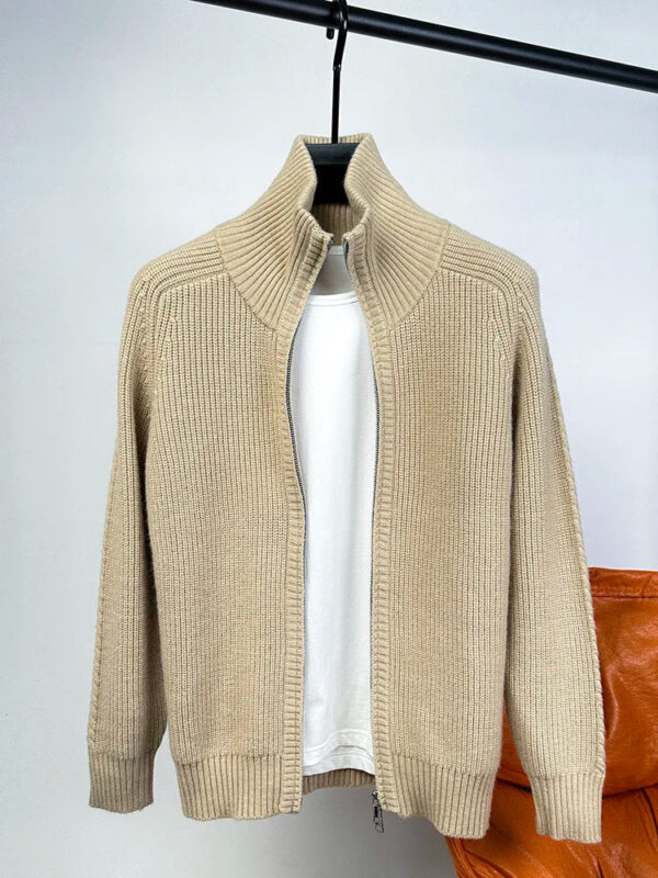 Sbe5ee4e64fff4d2d9346a7c6d66f454e4.jpg Advanced luxury zipper sweater coat men's autumn winter new casual Korean trend solid color cardigan thickened warm knit jacket