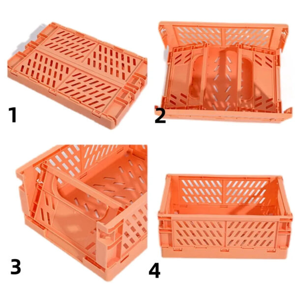 Simple Table Top Folding Storage Basket Decorative Plastic Storage Box Stationery Cosmetics Toy Stackable Storage Box
