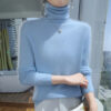 Sbe8fa08b4c214bc1881b7a53ef44634aS.jpg Autumn And Winter New 100% Pure Mink Cashmere Sweater Women's Pile Collar Pullover Slim Sweater Knitted Bottoming Shirt
