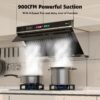 Sbfaa8c50fab4473cb4f930407b83988ei.jpg Under Cabinet Range Hood 30/36 inch, 900 CFM Kitchen Hood with Voice/Gesture/Touch Control,Ducted/Ductless Convertible