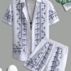 Shirt Set Men's Summer 3D Printed Shirt And Shorts Set Men's And Women's Fashion Casual Fresh Simple Lapel Hawaiian Shirt