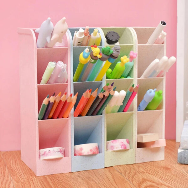 Sc04933510d144e03b2a1c2ea77ece4a4O.jpg 1pc Multi-Layer Pen Holder & Cosmetic Brush Storage Holder - Perfect for Office & School Supplies