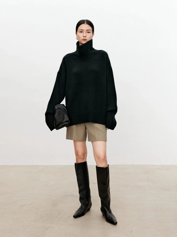 Sc19732609ab147e7836af689d959c40da.jpg Turtleneck pure cashmere sweater female loose and thick languid lazy wind pullover sweater knitting base WOOL sweater