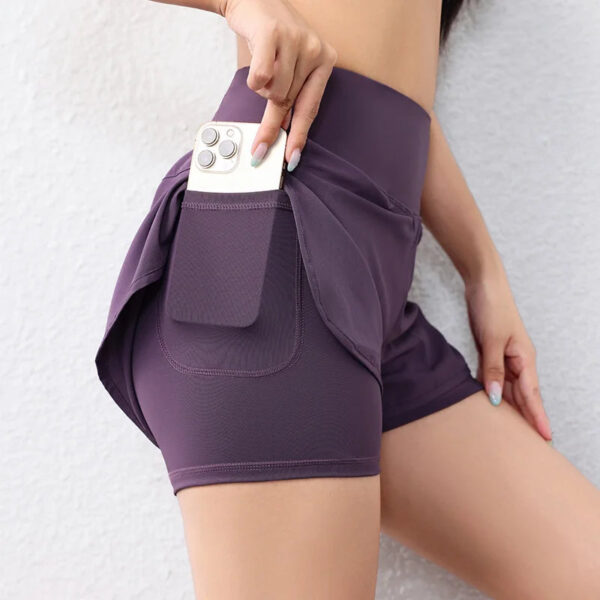 Sc20ec068c71b4923853fd179c54eb016M.jpg quick-drying women's running shorts sports layer elastic waist active sports shorts with pockets yoga shorts