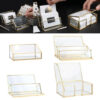 Desk Shelf Box Storage Display Stand Acrylic Plastic Clear Desktop Business Card Holder Organizers Case for Home Office