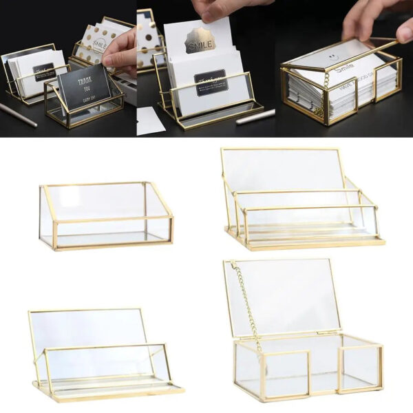 Desk Shelf Box Storage Display Stand Acrylic Plastic Clear Desktop Business Card Holder Organizers Case for Home Office