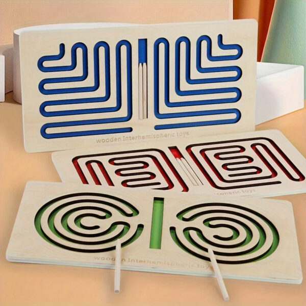 Sc2e8b225920c416faab8063cf5d6663eJ.jpg Children Left Right Brain Puzzle Toy Pen Movement Trajectory Control Training Hand Brain Coordination Wooden Educational Toys