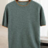 Sc30d4676fe3540e39e0f4654dbd4a11eJ.jpg 2025 Spring/Summer New Fashion O-Neck Knit Short Sleeve Spliced Business Casual T-Shirts Men's Clothing Loose Tops England Tees