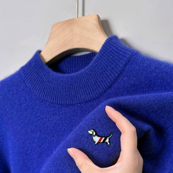 Sc325af197e9d443aa7265f0e24deb4e3F.jpg Hot Sale Luxury Quality Men's Knit Sweater Mock Neck Dog Embroid Pullover Autumn Winter Exquisite Fashion Soft Warm Men's Wear