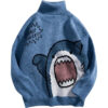 Sc341fda236954e40a3b5859d6211b8bbw.jpg Shark Sweater Men Winter Cartoon Harajuku Korean Y2k Oversized Turtleneck Hip Hop Loose Knit Jumper Pullover High Collar Sweater