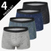 Sc3aab702dc4249358a1fd9c47775989b6.jpg 4/5Pcs European and American Size MEN'S Printed Fashion Boyshort Comfortable MEN'S Waist plus Size Underwear Sexy Swimming Trunk