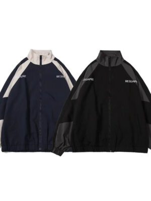 Hip Hop Varsity Jacket Men High Street Patchwork Color Black Windbreaker Coats Women Spring Autumn Thin Fashion College Jackets