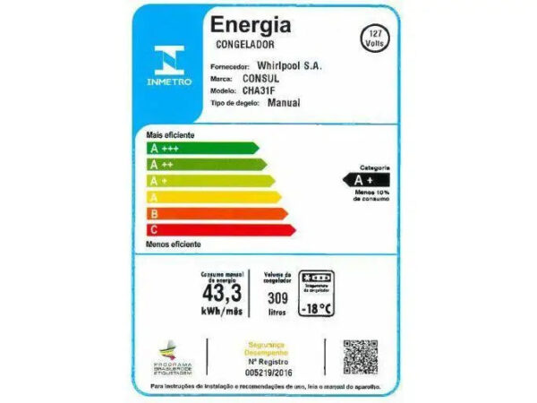 Consul 1 Door Horizontal Freezer 309L CHA31FBANA - 110V
