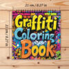 Sc405cb062ef447a8a7343b2bf6f9f684w.jpg Adult Graffiti Coloring Book - 8.27×8.27 Inches, 22 Pages. Vibrant Street Art for Relaxation. Great Gift & Creativity Fans