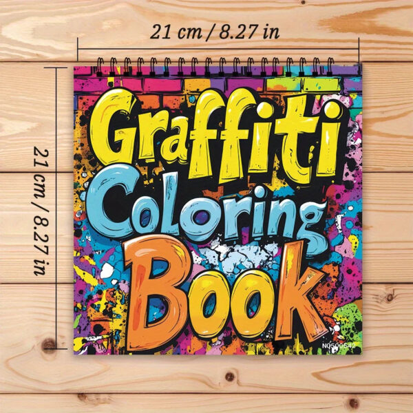 Sc405cb062ef447a8a7343b2bf6f9f684w.jpg Adult Graffiti Coloring Book - 8.27×8.27 Inches, 22 Pages. Vibrant Street Art for Relaxation. Great Gift & Creativity Fans